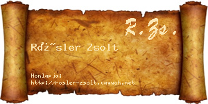 Rösler Zsolt névjegykártya